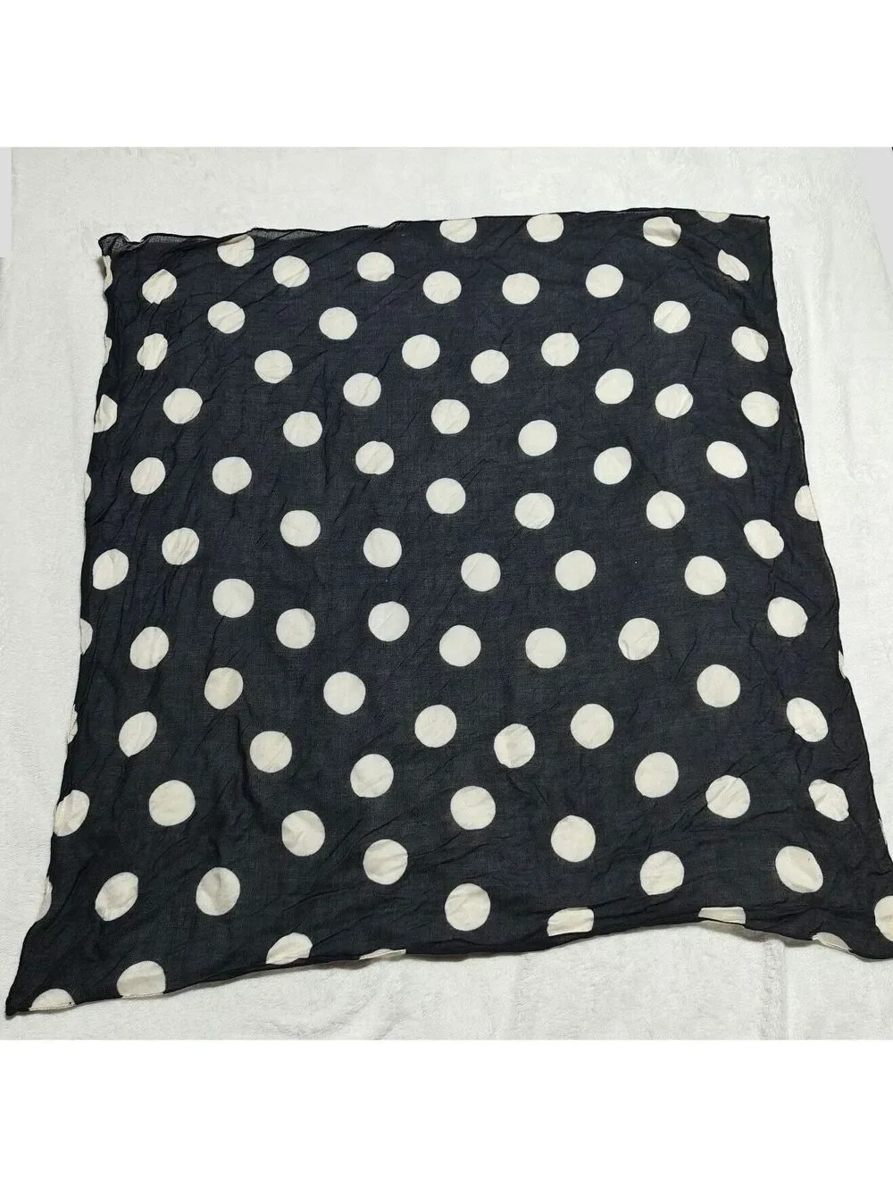 Large black and white polkadot scarf bandana